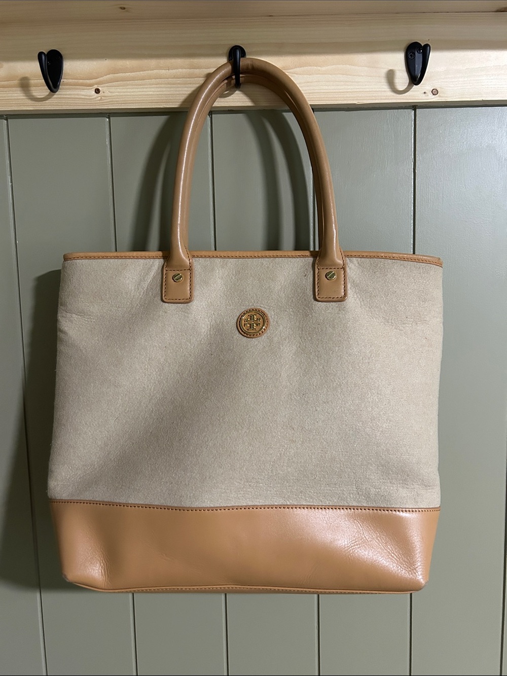Tory Burch Wool and leather tote